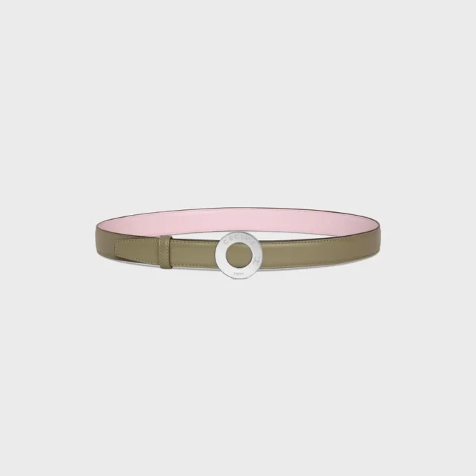 Klamra CELINE Disc 25 mm z metalu i dwustronny pasek 25 mm z skóry Taurillon Klamra CELINE Disc 25 mm z metalu i dwustronny pasek 25 mm z skóry Taurillon