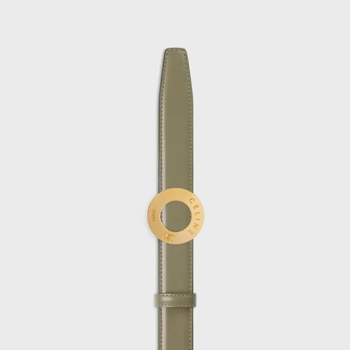Klamra CELINE Disc 25 mm z metalu i dwustronny pasek 25 mm z skóry Taurillon Klamra CELINE Disc 25 mm z metalu i dwustronny pasek 25 mm z skóry Taurillon