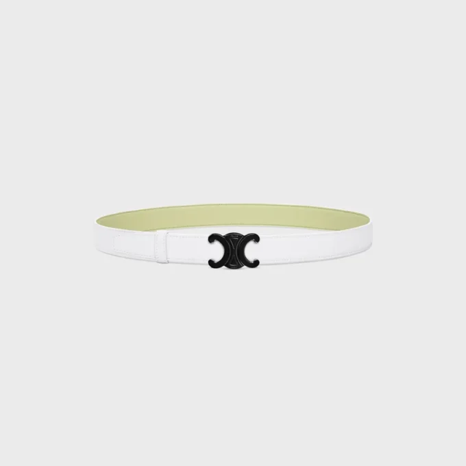 Klamra Triomphe z metalu i dwustronny pasek 25 mm z gładkiej i ziarnistej skóry cielęcej Klamra Triomphe z metalu i dwustronny pasek 25 mm z gładkiej i ziarnistej skóry cielęcej