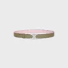 Klamra Triomphe z metalu i dwustronny pasek 25 mm z taurillonu Klamra Triomphe z metalu i dwustronny pasek 25 mm z taurillonu