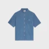 Koszula z krótkim rękawem z bawełnianego denimu Koszula z krótkim rękawem z bawełnianego denimu