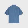 Koszula z krótkim rękawem z bawełnianego denimu Koszula z krótkim rękawem z bawełnianego denimu