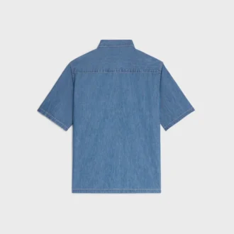 Koszula z krótkim rękawem z bawełnianego denimu