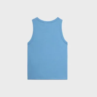 Koszulka bez rękawów Triomphe z prążkowanej bawełny i jedwabiu