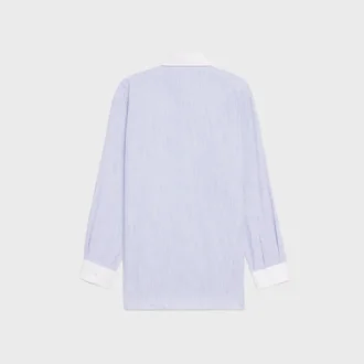 Koszulka oversize z bawełny chambray w paski