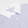 Koszulka oversize z bawełny chambray w paski Koszulka oversize z bawełny chambray w paski