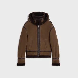 Kurtka typu aviator z zamszu