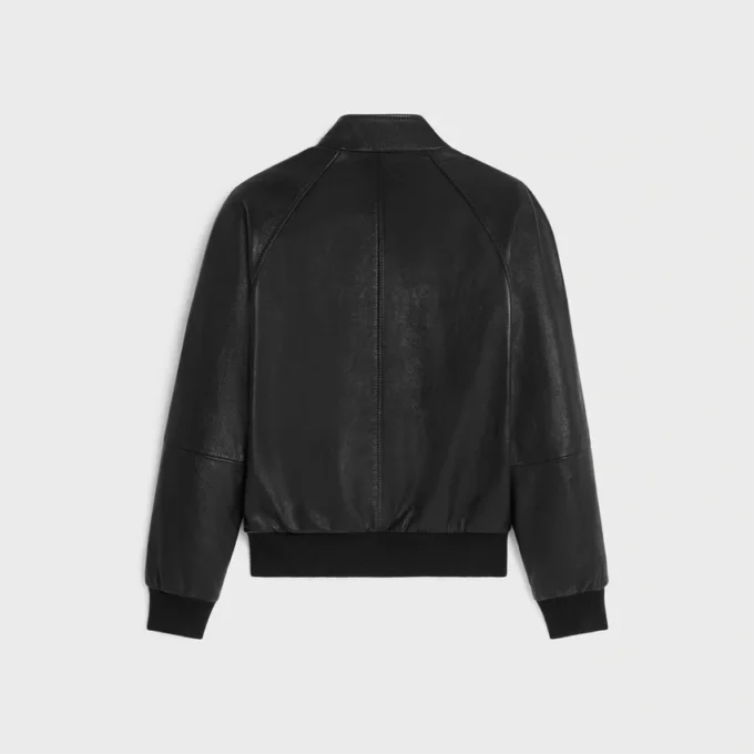 Kurtka typu blouson zapinana na zamek, wykonana z miękkiej skóry jagnięcej