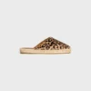 Les Espadrilles CELINE Mule z włosistej skóry cielęcej w panterkę