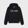Luźna bluza z kapturem CELINE z bawełnianego polaru Luźna bluza z kapturem CELINE z bawełnianego polaru