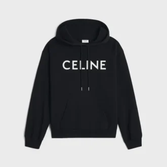 Luźna bluza z kapturem CELINE z bawełnianego polaru