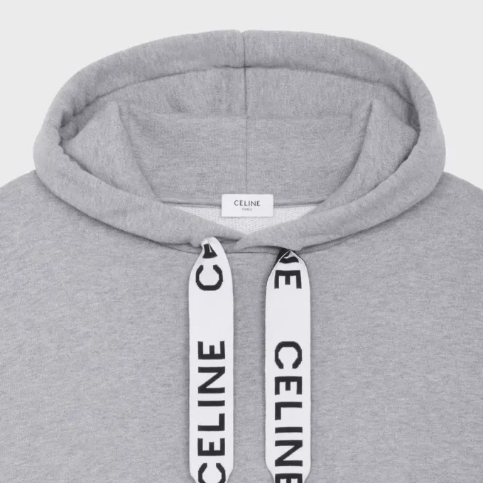 Luźna bluza z kapturem CELINE z bawełnianego polaru Luźna bluza z kapturem CELINE z bawełnianego polaru