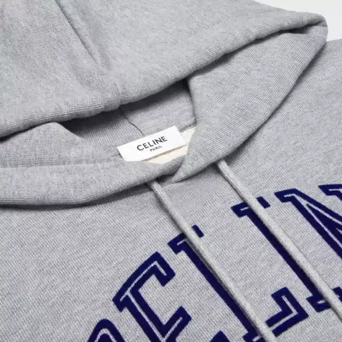 Luźna bluza z kapturem z bawełnianego polaru