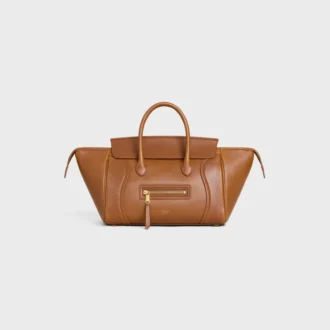 Mała torba Luggage z miękkiej, błyszczącej skóry jagnięcej