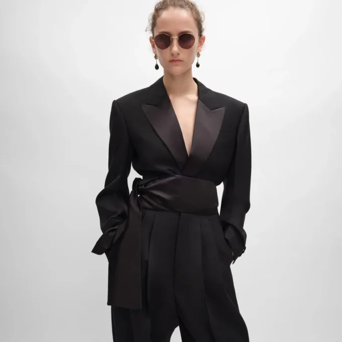 Marynarka Spencer Tux z wełnianej gabardyny Marynarka Spencer Tux z wełnianej gabardyny