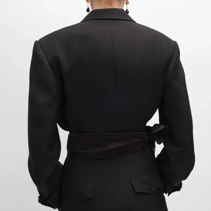 Marynarka Spencer Tux z wełnianej gabardyny Marynarka Spencer Tux z wełnianej gabardyny