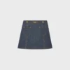 Mini spódniczka o kroju Trapeze z surowego denimu Mini spódniczka o kroju Trapeze z surowego denimu