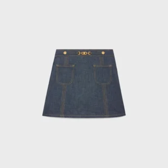 Mini spódniczka o kroju Trapeze z surowego denimu