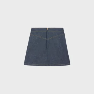 Mini spódniczka o kroju Trapeze z surowego denimu