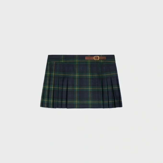 Mini spódniczka typu kilt z wełny w szkocką kratę
