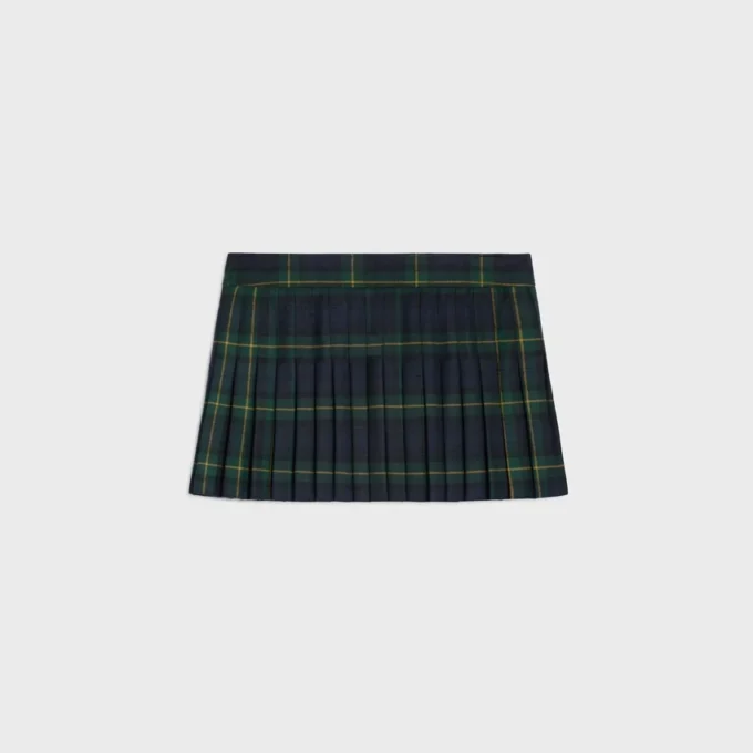 Mini spódniczka typu kilt z wełny w szkocką kratę