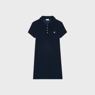 Mini sukienka polo z bawełny frotte