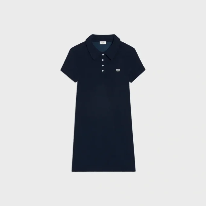 Mini sukienka polo z bawełny frotte