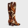 Model – wysokie buty z patchworku z pytona Model – wysokie buty z patchworku z pytona