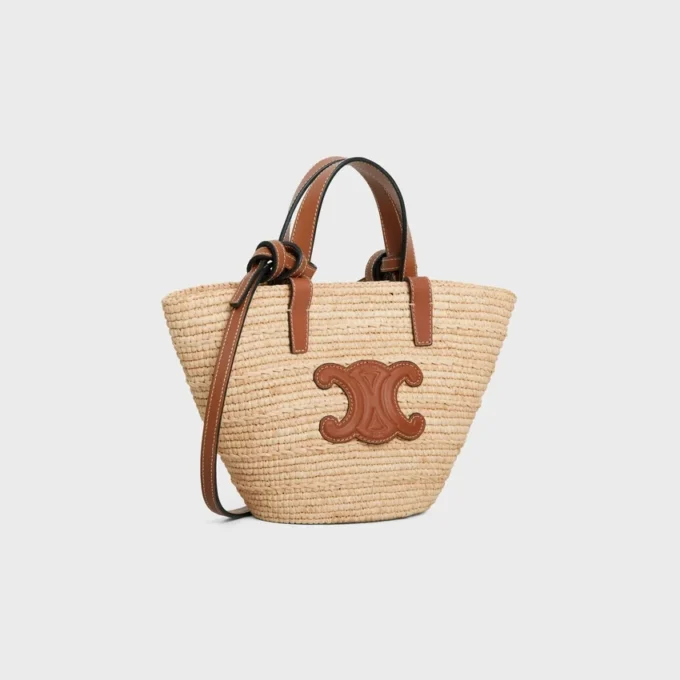 Nano Supple CELINE Classic Panier z rafii i skóry cielęcej Nano Supple CELINE Classic Panier z rafii i skóry cielęcej