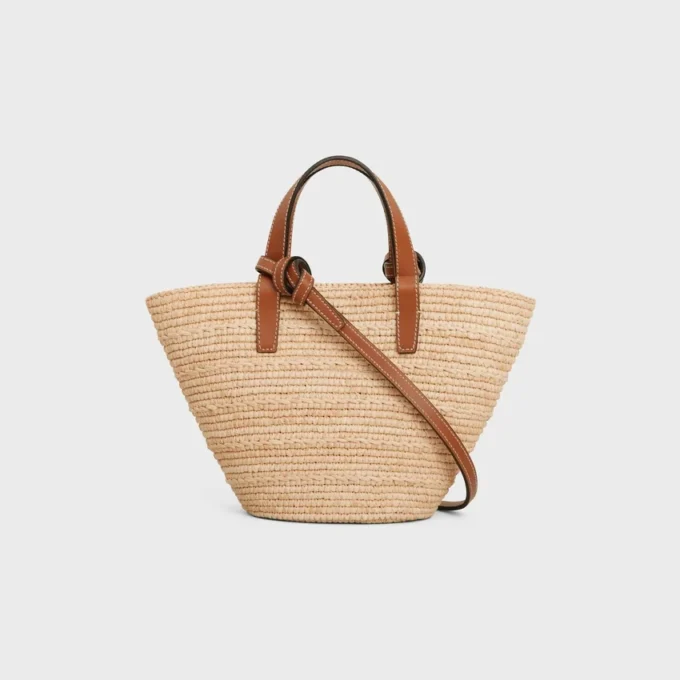 Nano Supple CELINE Classic Panier z rafii i skóry cielęcej Nano Supple CELINE Classic Panier z rafii i skóry cielęcej