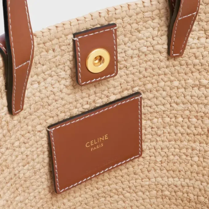 Nano Supple CELINE Classic Panier z rafii i skóry cielęcej Nano Supple CELINE Classic Panier z rafii i skóry cielęcej