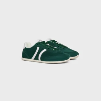 Niskie sznurowane trampki CELINE Jogger z motywem Triomphe, wykonane z zamszowej skóry cielęcej i skóry cielęcej Niskie sznurowane trampki CELINE Jogger z motywem Triomphe, wykonane z zamszowej skóry cielęcej i skóry cielęcej