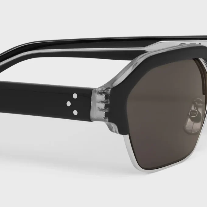 Okulary przeciwsłoneczne Black Frame 63 z oprawką z acetatu i metalu Okulary przeciwsłoneczne Black Frame 63 z oprawką z acetatu i metalu
