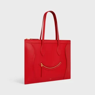 Płaska torba Luggage z błyszczącej skóry cielęcej