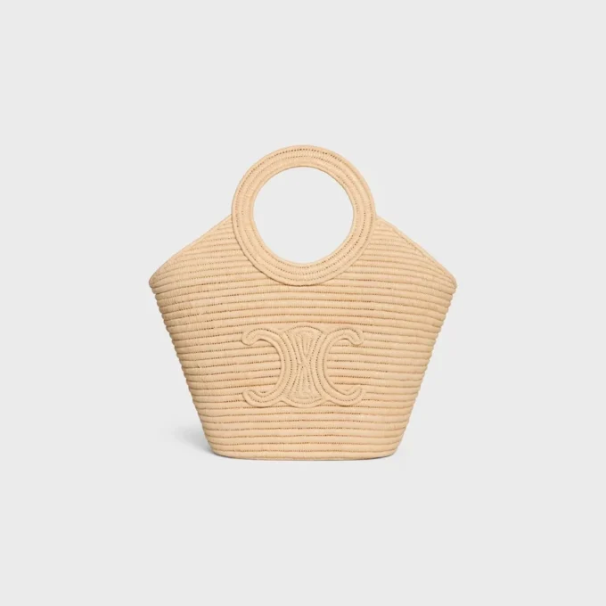 Pleciona torba typu panier z rafii