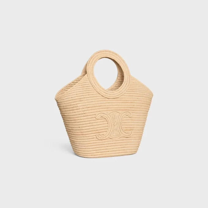 Pleciona torba typu panier z rafii