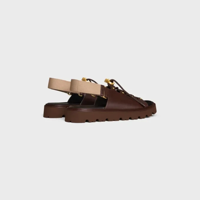 Sandały CELINE Billie Chunky z cielęcej skóry i tkaniny Sandały CELINE Billie Chunky z cielęcej skóry i tkaniny