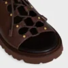 Sandały CELINE Billie Chunky z cielęcej skóry i tkaniny Sandały CELINE Billie Chunky z cielęcej skóry i tkaniny