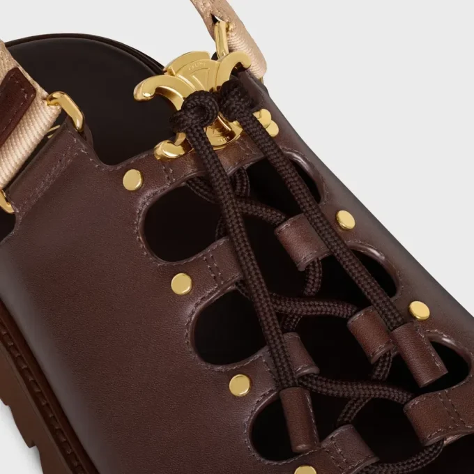 Sandały CELINE Billie Chunky z cielęcej skóry i tkaniny Sandały CELINE Billie Chunky z cielęcej skóry i tkaniny