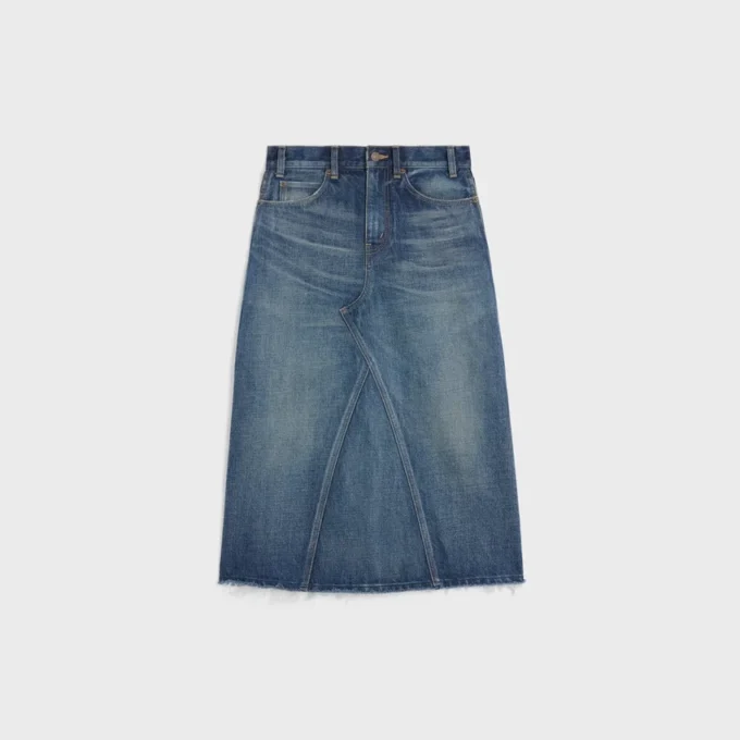 Spódnica midi z ciemnego denimu w stylu Union Wash Spódnica midi z ciemnego denimu w stylu Union Wash