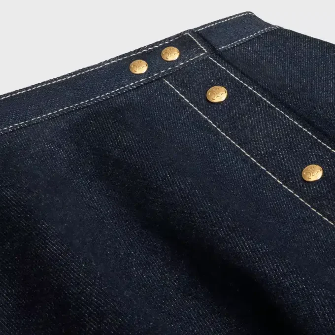 Spódnica z falbaną z lekkiego bawełnianego denimu