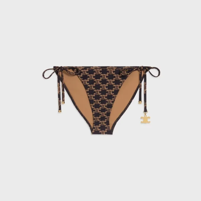 Spodnie do kostiumu kąpielowego Triomphe z matowej dzianiny z motywem Monogram Spodnie do kostiumu kąpielowego Triomphe z matowej dzianiny z motywem Monogram