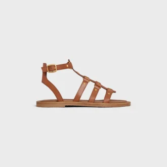 Srebrne sandały gladiator CELINE Lympia ze skóry cielęcej