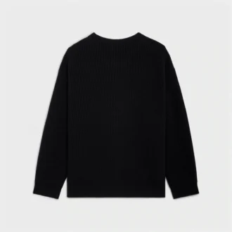 Sweter oversize CELINE z prążkowanej wełny