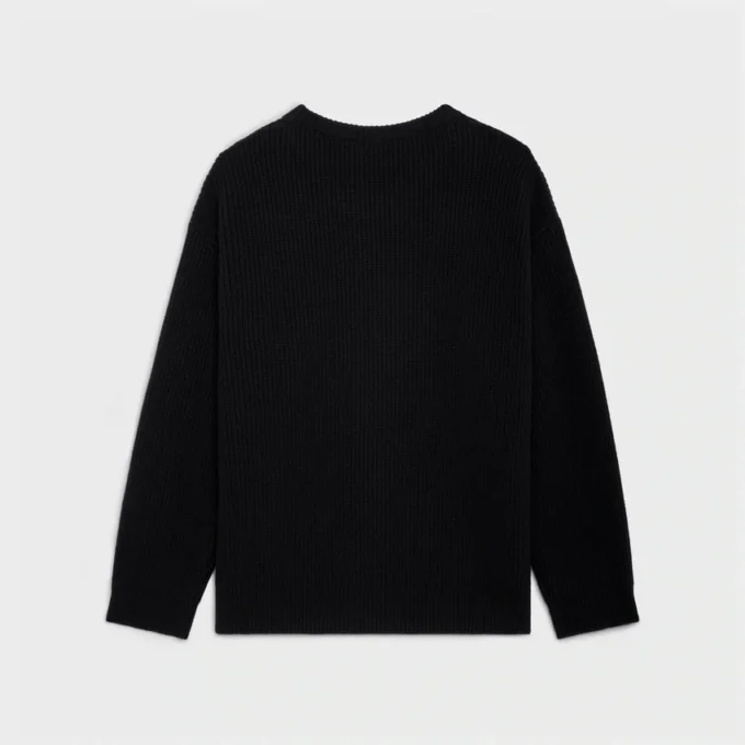 Sweter oversize CELINE z prążkowanej wełny Sweter oversize CELINE z prążkowanej wełny