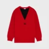 Sweter oversize z dekoltem w serek z kaszmiru Sweter oversize z dekoltem w serek z kaszmiru