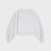 Sweter oversize z okrągłym dekoltem z bawełnianego polaru