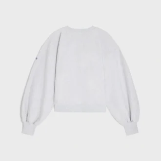 Sweter oversize z okrągłym dekoltem z bawełnianego polaru