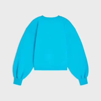Sweter oversize z okrągłym dekoltem z bawełnianego polaru