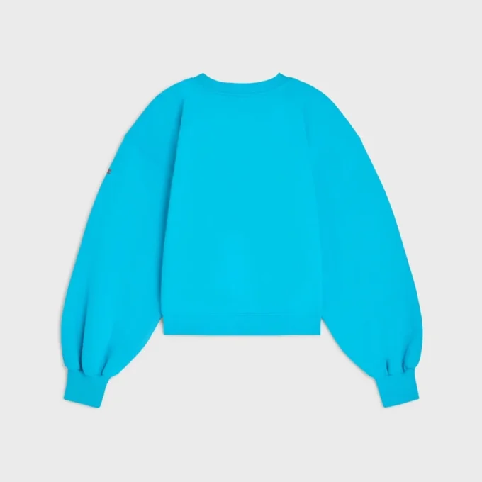Sweter oversize z okrągłym dekoltem z bawełnianego polaru Sweter oversize z okrągłym dekoltem z bawełnianego polaru